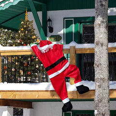 YICKYUE  -  1.7M Santa Claus Plush Suit Climbing Window Balcony Roof Chimney Hanging, 2024 Merry Christmas Gift Holiday Decoration Hanging