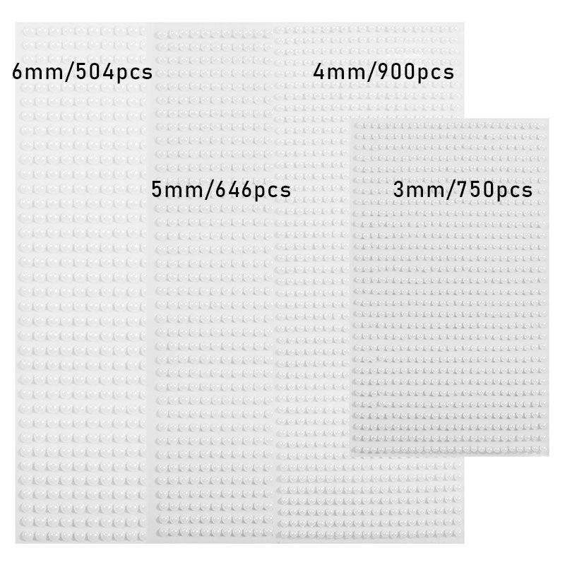 Yickyue 3D Syllable Face Tattoo Sticker Eyebrow Eye Shadow Sticker Diamond Self-adhesive Rice White Pearl Rhinestone DIY Decoration