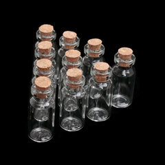 10Pcs 1/3/5/10/15/20ml Christmas Wish Bottles Small Empty Clear Glass Bottles Vials For Holiday Wedding Home Decoration Gifts