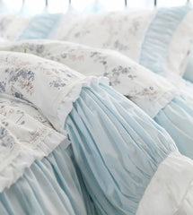 Yickyue -  blue floral bedding set girl,twin full queen king cotton single double home textile bedspread pillow case duvet cover