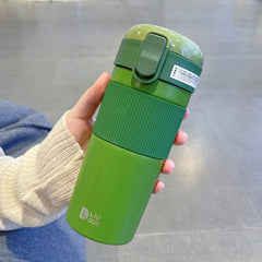 430ml Korean Stainless Steel Coffee Thermal Mugs Portable Insulated Vacuum Flask Travel Leak-Proof Water Bottle With Straw Gift