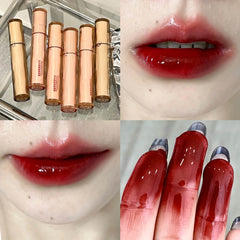 YICKYUE  -  Mirror Water Lip Gloss Iced Tea Lip Glaze Sexy Red Glass Lip Oil Liquid Lipstick Waterproof Moisturizing Matte Lip Balm Makeup