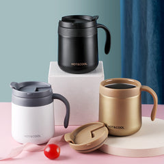 Coffee Mug Vacuum Stainless Steel 304 Leak-Proof Thermos Travel Thermal Cup Filter Hot & Cool RR2092