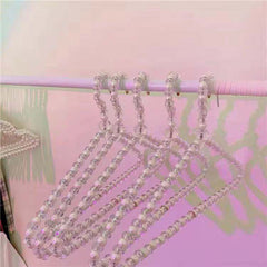 Glittering Powder Transparent Plastic Skirt Clothes Rack Pearl Girl Heart Clothes Rack Cloakroom Clothes Rack