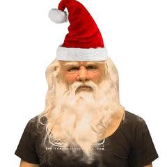 Christmas Silicone Headgear Old Man Performance Props My Old Man Christmas Holiday Funny Mask Super Soft Santa Adult Cosplay