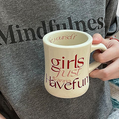 Novelty Ceramic Breakfast Coffee Mug INS Decorative Milk Juice Water Cup 300ML Large Heat Resistant Tea Cup Unique Birthday Gift