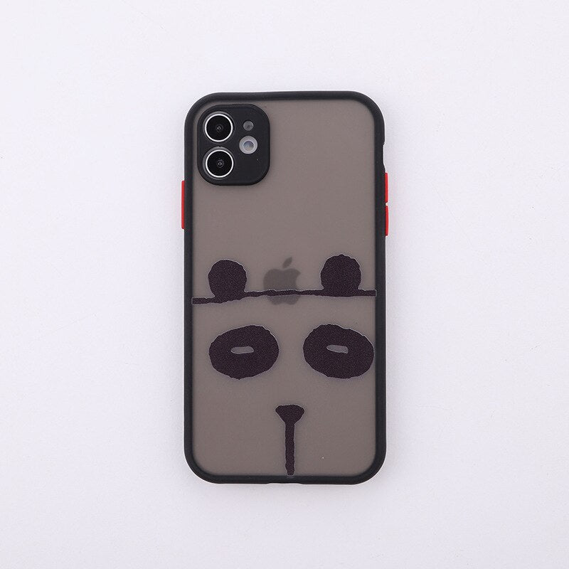 Black soft silicone animal dog panda cartoon phone case for iphone x xr xs max 7 8 plus 12 mini 11 pro max cute rabbit cat cover