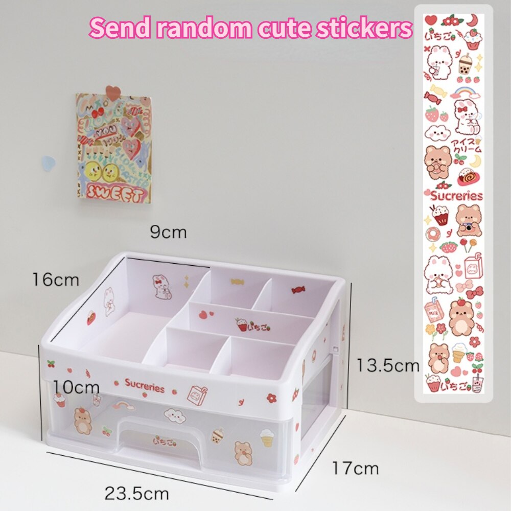 Korea Transparent Storage Box Drawer Organizer Storage Multi Layer Plastic Container Cosmetic Storage Box Makeup Organizer Desk