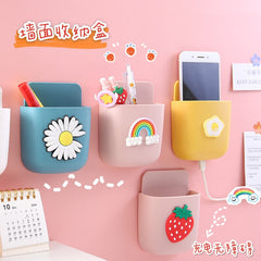 W&G Adhesive Organizer Remote Control Storage Wall Hanging Stationery Finishing Box Student Bedside Phone Kawaii Storage Box