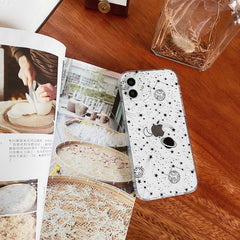 Moon starry sky planet soft silicone phone case for iphone 12 pro max mini 7 x 11 xsmax 8 plus xr cartoon shockproof cover capa