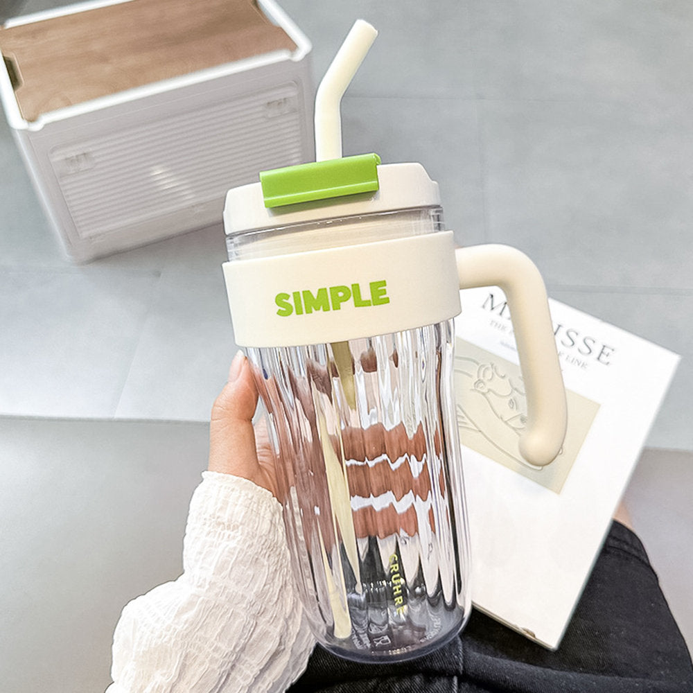 YICKYUE  -  Tumbler With Lid And Straw And Handle 920ML Large Capacity Adult Women Cup Coffee Mug For Travel Plastic Water Bottle Bpa Free
