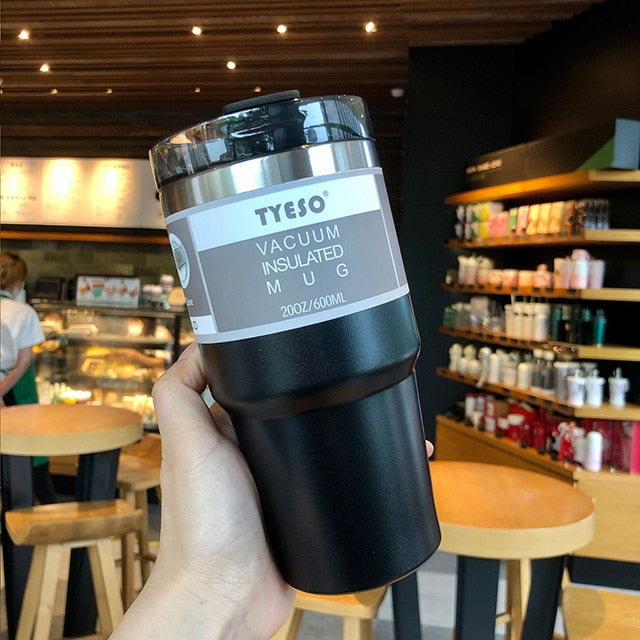 Yickyue 600 & 890ml Creative Fashion 304 Stainless Steel Thermo Cup Travel Coffee Mug With Lid Straw Car Water Bottle For Gift