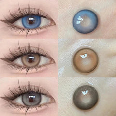 YICKYUE  -  1pair/2pcs Fashion Color Contact Lenses Natural Prescription Myopic Lenses Student Natural on Eye Use Lenses Free Shipping