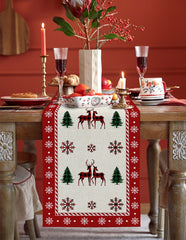 Yickyue Christmas Tree Elk Snowflake Plaid Table Flag Family Party Wedding Decoration Table Flag Christmas Decoration Home Table Flag