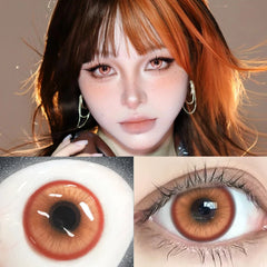 YICKYUE  Cosplay Green Colored Contact Lenses 2pcs Crazy Contact Lenses Anime Rad Eye Lenses Halloween Beauty Makeup Lens