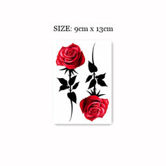 Waterproof Temporary Tattoo Sticker Hand Drawn Rose Design Body Art Fake Tattoo Flash Tattoo Arm Female Male