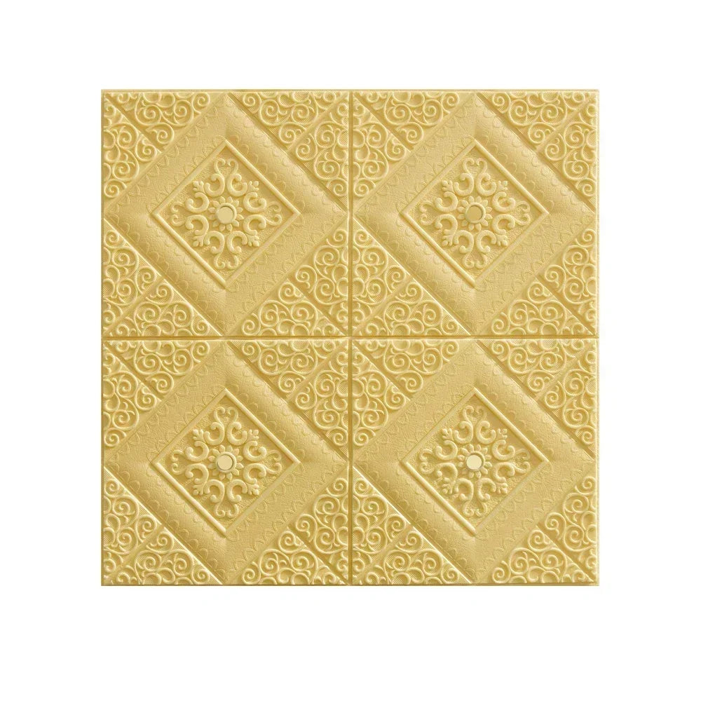 YICKYUE  5pcs 3D Foam Stickers Self-adhesive Wall Stickers Ceiling Panel Waterproof Wallpaper Home Kid Room Office Decoration Soft Panel
