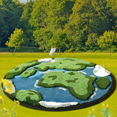 YICKYUE  -  Cartoon Earth Round Rug For Bedroom Home Decor Soft Kids Play Floor Mat Thick Tufted Children Crawling Tatami Carpet