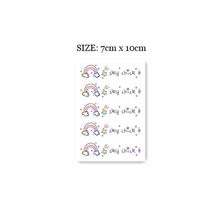Waterproof Temporary Tattoo Sticker  Rainbow Star Alphabet Design Body Art Fake Tattoo Flash Tattoo Arm Female