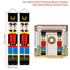 Nutcracker Soldier Christmas Door Banner Ornament Santa Claus Merry Christmas Decorations For Home Navidad Gift New Year 2022