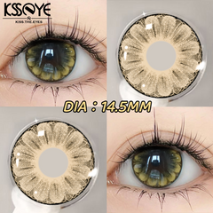 YICKYUE  -  2PCS Colored Contact Lenses for eyes with Myopia Brown Grey Lens Large Pupil Contacts Lenses Beauty Fashion Free Shipping