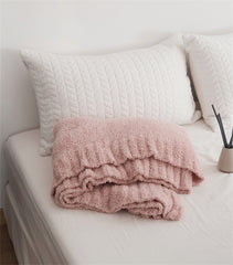YICKYUE  -  Knitted Fleece Half Blanket, Nordic Style, Multi-Functional, Home Soft Wear, Soft Sofa Blanket, Monochromatic, Autumn and Winter