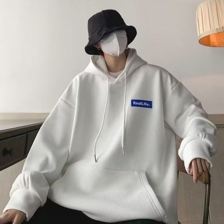 YICKYUE  -  Autumn Winter Spring Solid Versatile Sports Hoodie Casual Men's Loose Tess Sporty Cool Boys Soft Preppy Style School Student