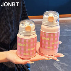 YICKYUE  -  Kawaii Cherry Thermal Water Bottle Cute Girl Children's Water Bottles 350/450ml Thermos For Tea Coffee Portable Travel Cup Gift