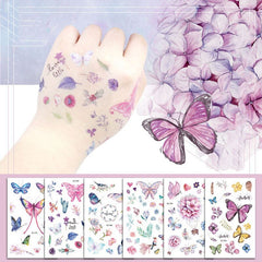 Color Butterfly Design Waterproof Temporary Tattoo Sticker Cute Child Fake Tattoo Waterproof Tattoo Body Art Kid Cartoon Sticker