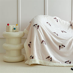 YICKYUE  -  Printed Autumn Winter Warm Blankets for Throw Soft Coral Fleece Warmth Thicken Bedspread Imitation Lambswool Sofa Cover Blanket