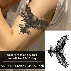 YICKYUE  -  Eagle back and chest waterproof temporary tattoo sticker, lasts 1-2 weeks, realistic semi-permanent fake tattoo