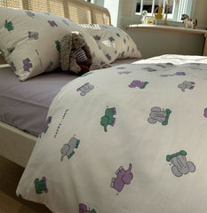 YICKYUE  -  Cute cartoon bear flower bedding set child kid teen,twin full queen lovely cotton home textile bed sheet pillow case quilt cover
