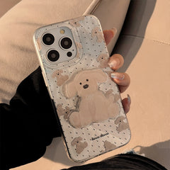 YICKYUE  -  halloween screensavers Niche Ins Doll Dog Bracket Phone Case Apple 15promax for Iphone13/16 Feather Yarn 14 Cute