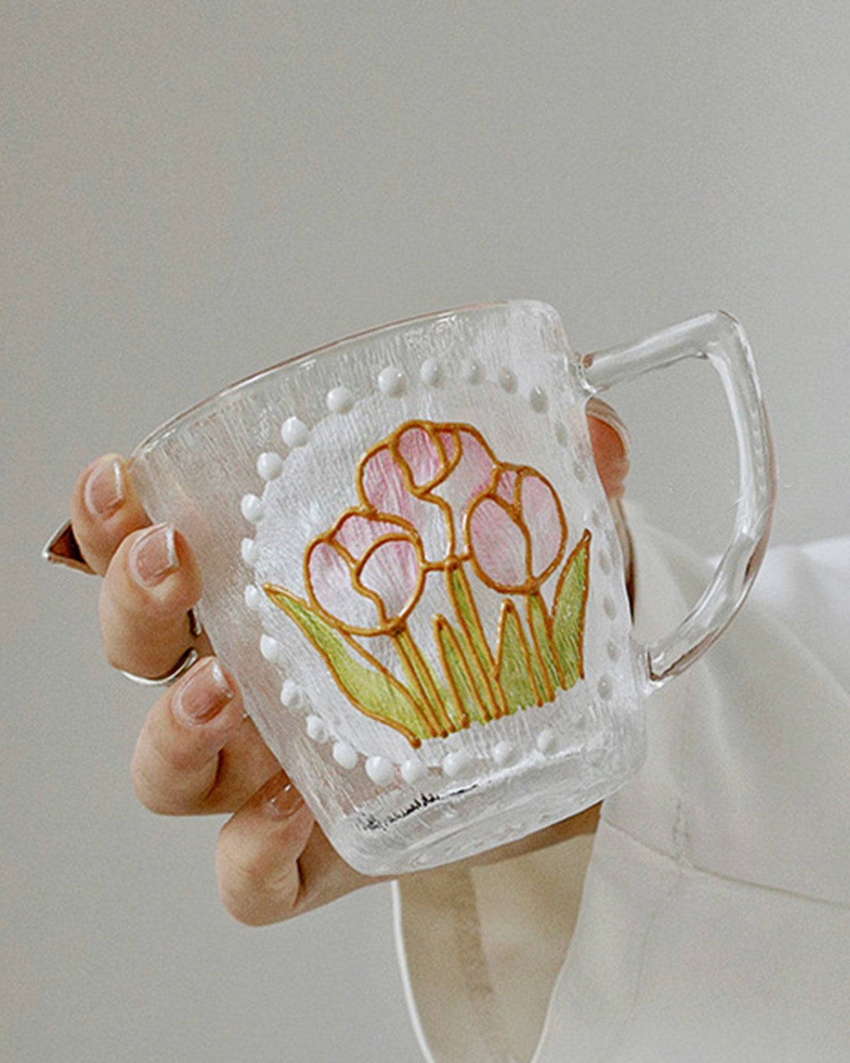 Hand Painted Flower Cup