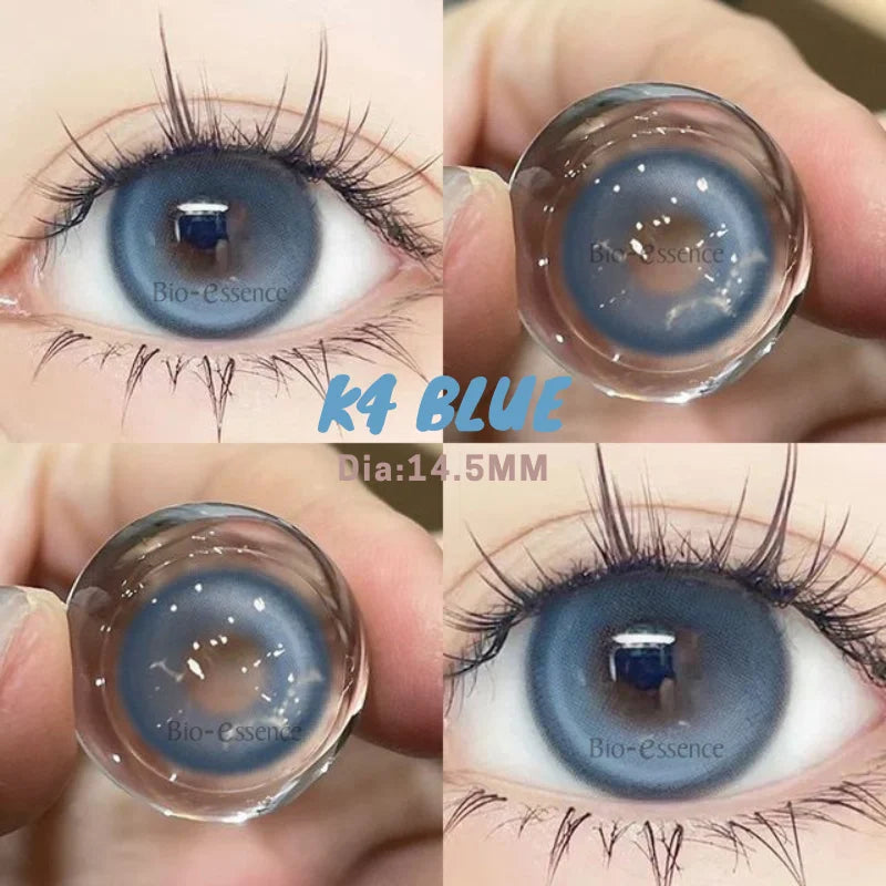 YICKYUE  1Pair Blue Green Contact Lenses with Diopter Yearly Contacts New Colorcon Cosmetics Beauty Brown Eyes Makeup Pupils