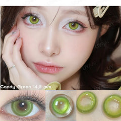 YICKYUE  1 Pair Cosmetic Color Lens Korea Cosplay Big Eyes Contact Lens Diameter Large Pink Lens