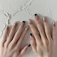 Black Polka Dot Handmade Press On Nails