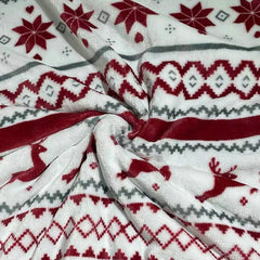 Yickyue Merry Christmas Blankets Thicked Elk 3D Printing Flannel Blanket Soft Warm Sherpa Flannel Double Layer Fluffy Snowflake Blanket