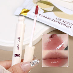 YICKYUE  -  5pcs/set Mirror Jelly Lip Gloss Moisturizing Water Glossy Liquid Lipstick Waterproof Lasting Red Tint Korean Makeup Cosmetics