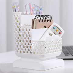 1pc Desktop Hollow Storage Rack Kawaii Plastic Waterproof Multi-layer Stationery Manager Large Capacity Office Supplies Set