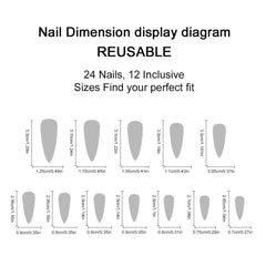 YICKYUE  -  24pcs Summer Beach False Nails Shiny Gold Powder Design French Press on Nails Full Cover Wearable Long Pointed Fake Nail Patches