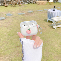 3D Cute Peach silicone earphone cases walnut headphone Bluetooth capa for apple airpod 3 pro case for airpod 1/2 cover funda