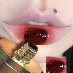 YICKYUE  -  Chubby Gold Tube Water Light Mirror Lip Gloss Lip Glaze Matte Lipstick Waterproof Liquid Lipstick Nude Pink Lip Tint Makeup