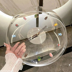 YICKYUE  -  Spring Breeze Bubble Wall Clock Cartoon Silent Decor Walking Seconds Wall Clocks Modern Luxury Home Bobo Clock Decorative