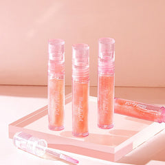 Summer Mirror Lip Gloss Glass Transparent Lipstick Strawberry Fruity Lipgloss Repair Moisturizing Plumping Lips Makeup Cosmetics