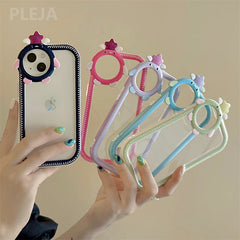 Yickyue Cute Lovely Cartoon Lens Transparent Phone Case For iPhone 13 Pro Max Coque Funny Clear Protector Cover For iphone 12 11 pro max