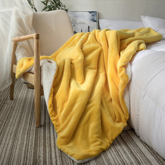 Yickyue Thick Warm Winter Blankets Coral Fleece Bedspread Blanket Cover Noridc Solid Throw Blanket for Sofa Double Bed Large Blanket