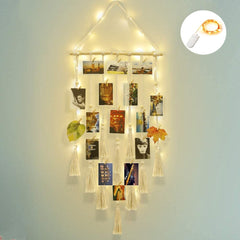 Hanging Wall Photo Display Macrame Wall Hanging Frames For Pictures Boho Home Decor Room Decoration Gift For Friend And Family