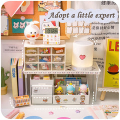 W&G 3pcs/Set Organizer Kawaii Deskpot Organizer Makeup Storage Box Container Drawer Cabinet Rack Home Decor 2022 Desk Storage