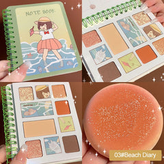 Diary Six-color Eyeshadow Pigment Diamond Shimmer Diary Eyeshadow Palette Matte Natural Modification Cosmetic Makeup TSLM1